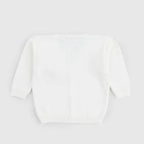 Cardigan Bianco Con Fazzoletto Neonato