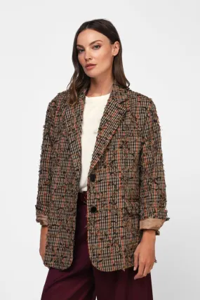  Checked blazer with unique details    