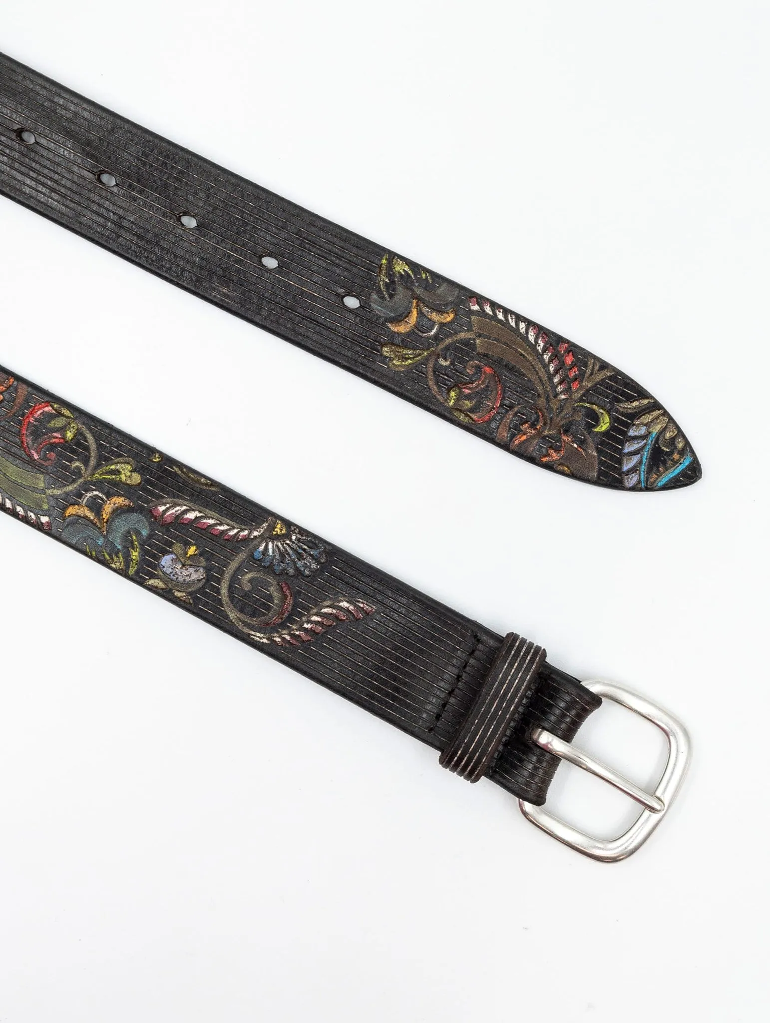 Cintura Orciani Paisley in Cuoio Marrone