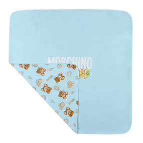 Coperta Celeste Con Mini Stampe Teddy Bear