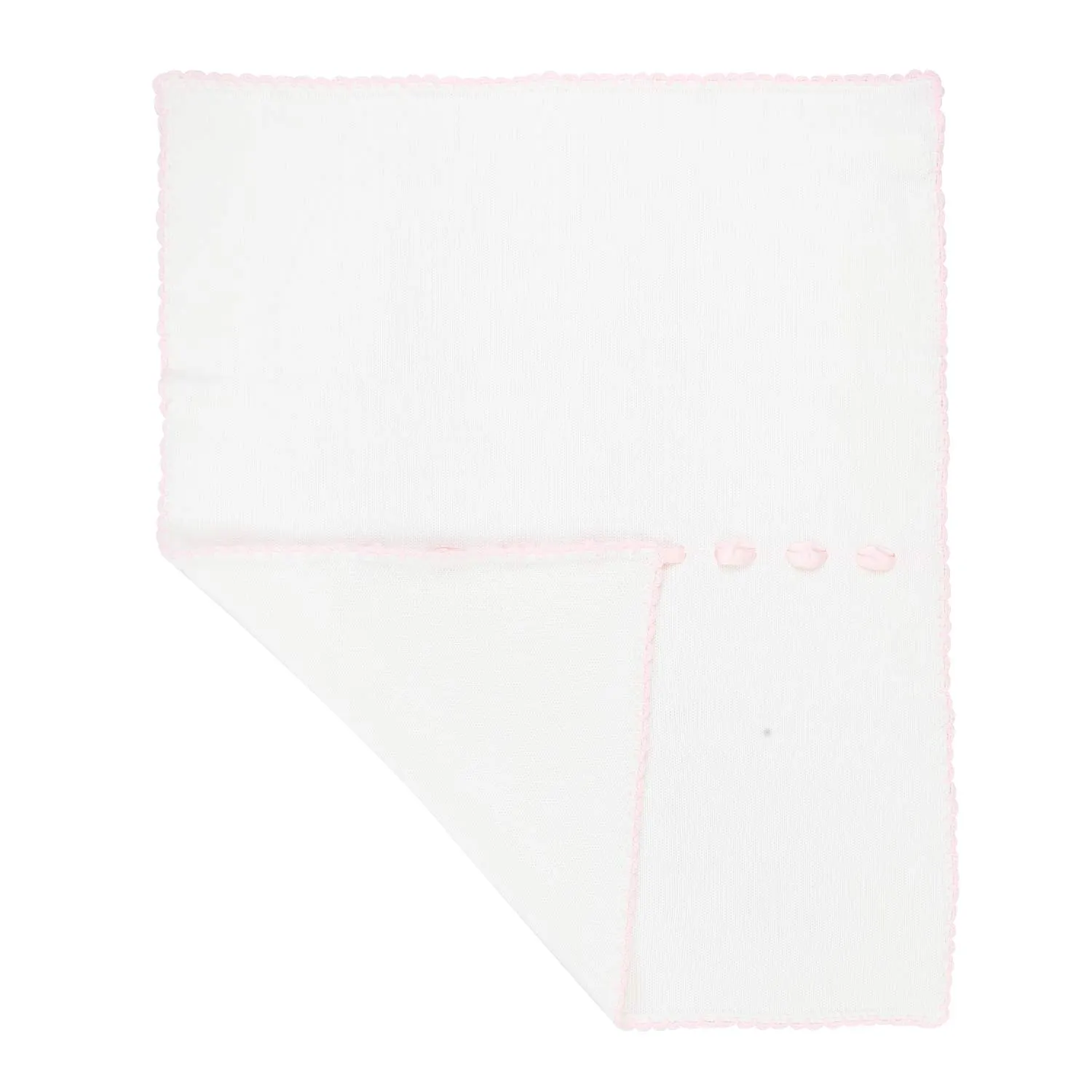 Coperta Di Lana Panna E Rosa Neonata