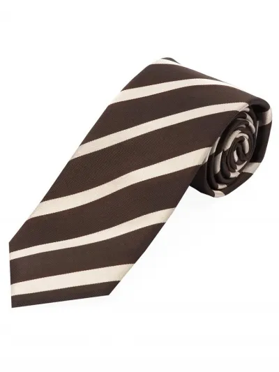 Cravatta business a righe Marrone cioccolato Beige