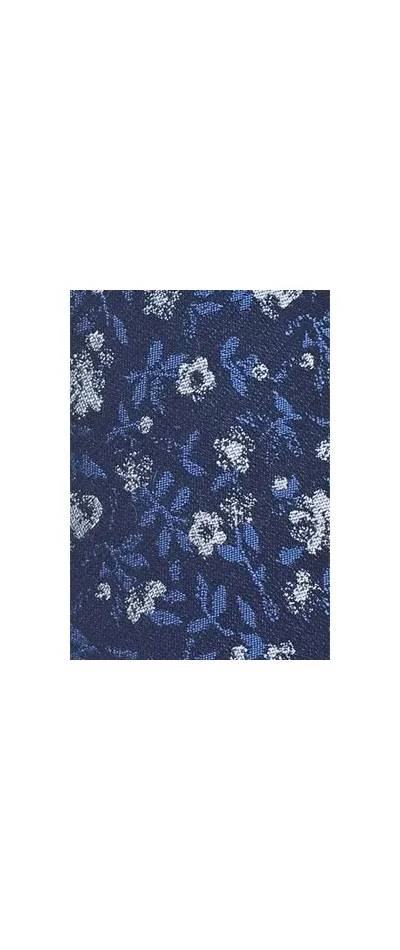 Cravatta sottile floreale blu