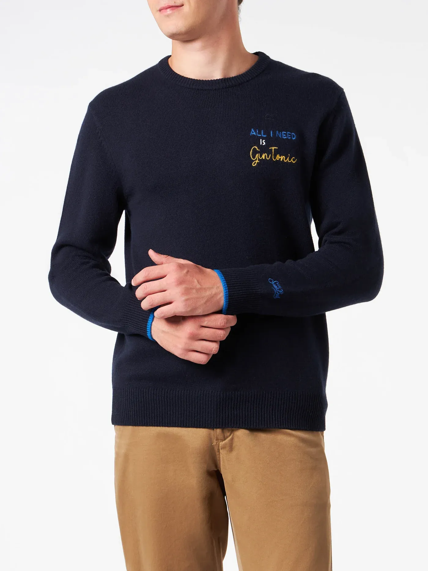 Crewneck Sweater with Logo / Blue