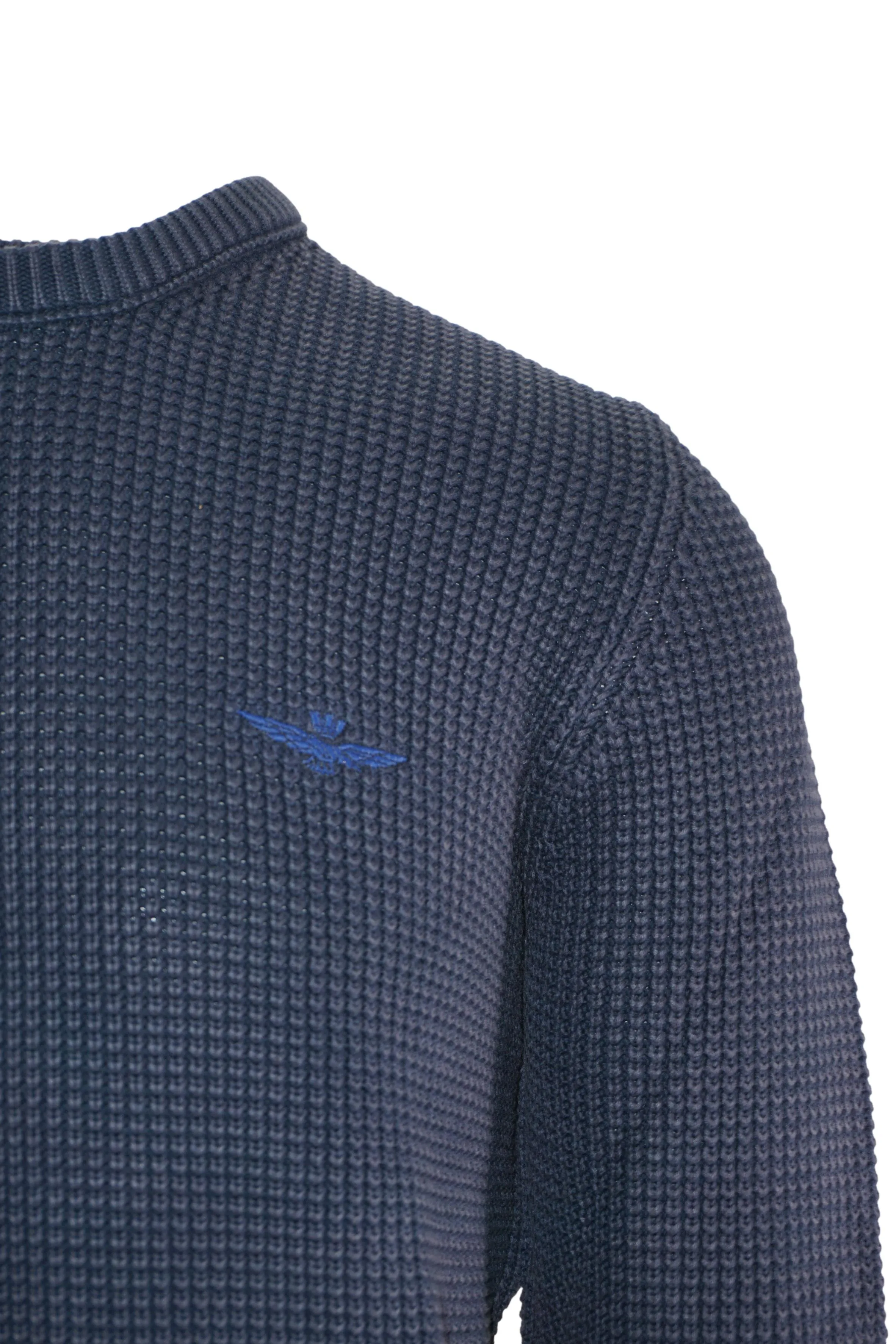 Crewneck Sweater with Texture / Blue