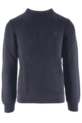 Crewneck Sweater with Texture / Blue