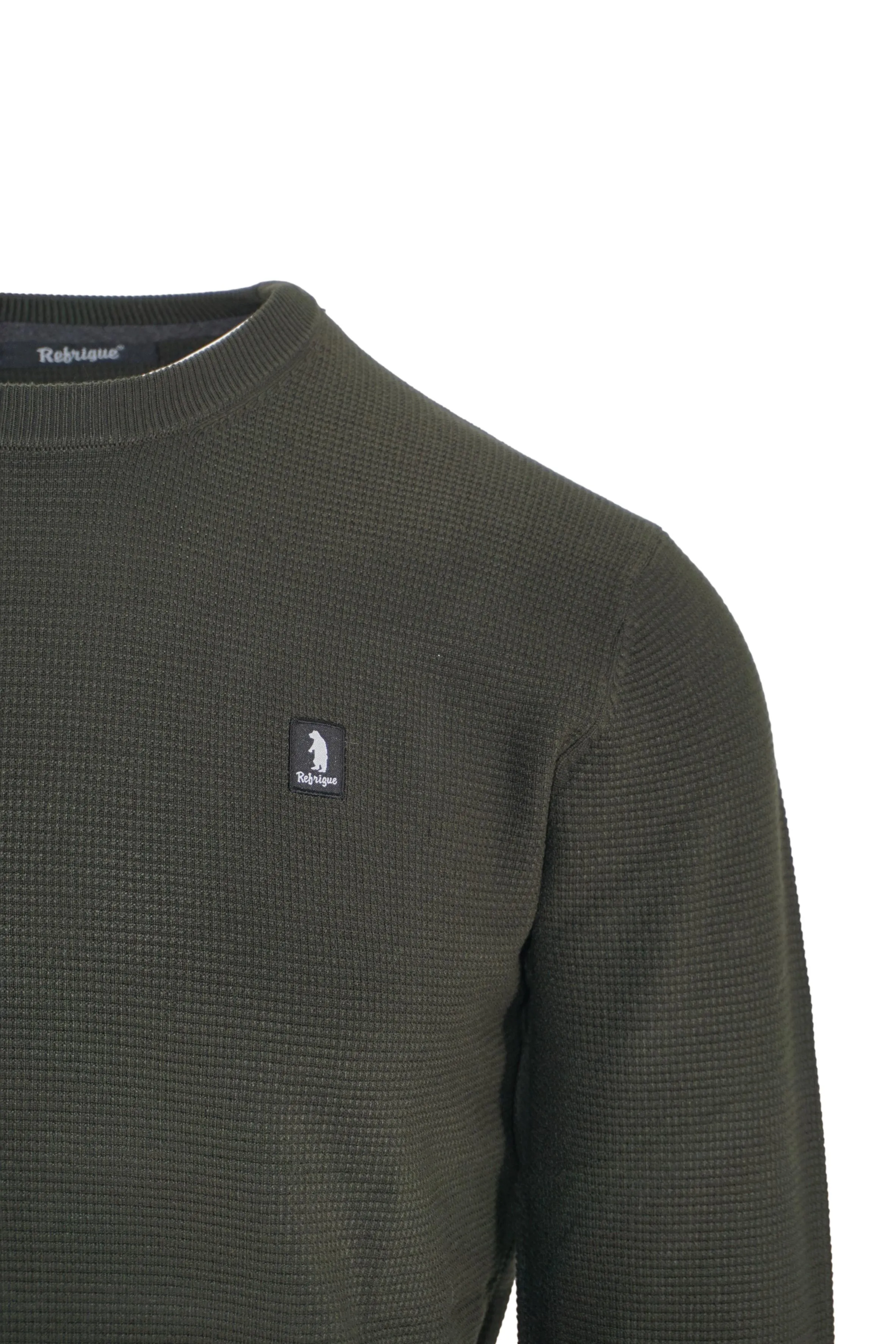 Crewneck Sweater with Texture / Green