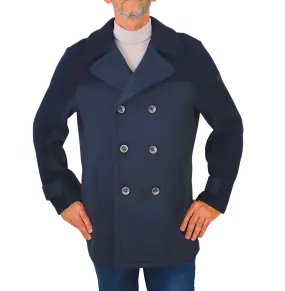 DISTRETTO 12 giubbotto uomo lana PEACOAT BANCOS GB1235 0001 BLU inverno 2023