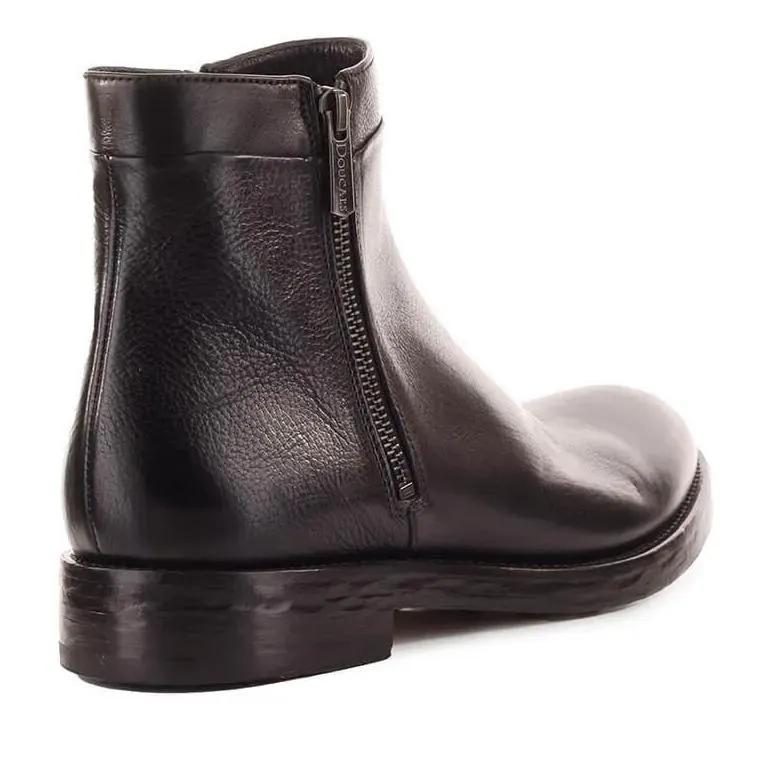 Doucal's DOUCAL'S DUNKELBRAUNE STIEFELETTE MIT REISSVERSCHL schwarz 