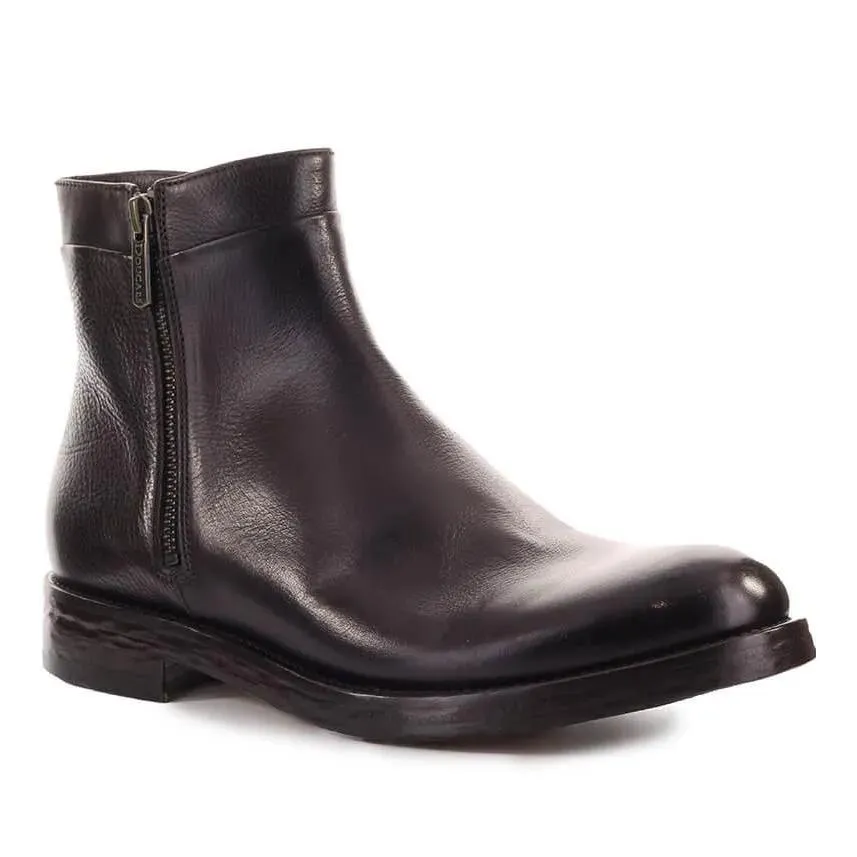 Doucal's DOUCAL'S DUNKELBRAUNE STIEFELETTE MIT REISSVERSCHL schwarz 