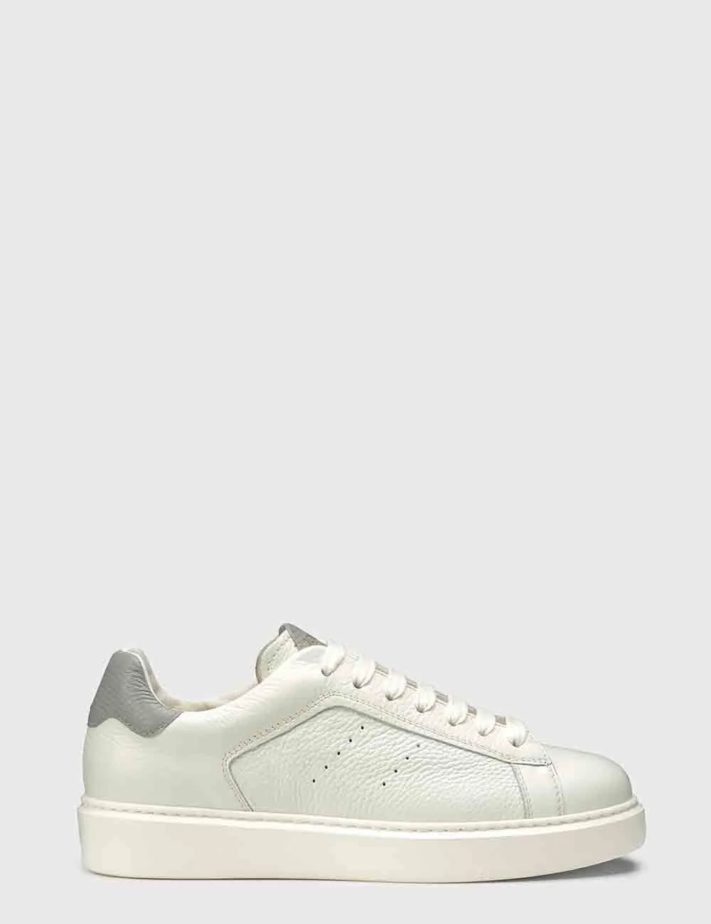 Doucal's     Sneaker In Pelle Bottalata Con Dettaglio Pelliccia Bianco