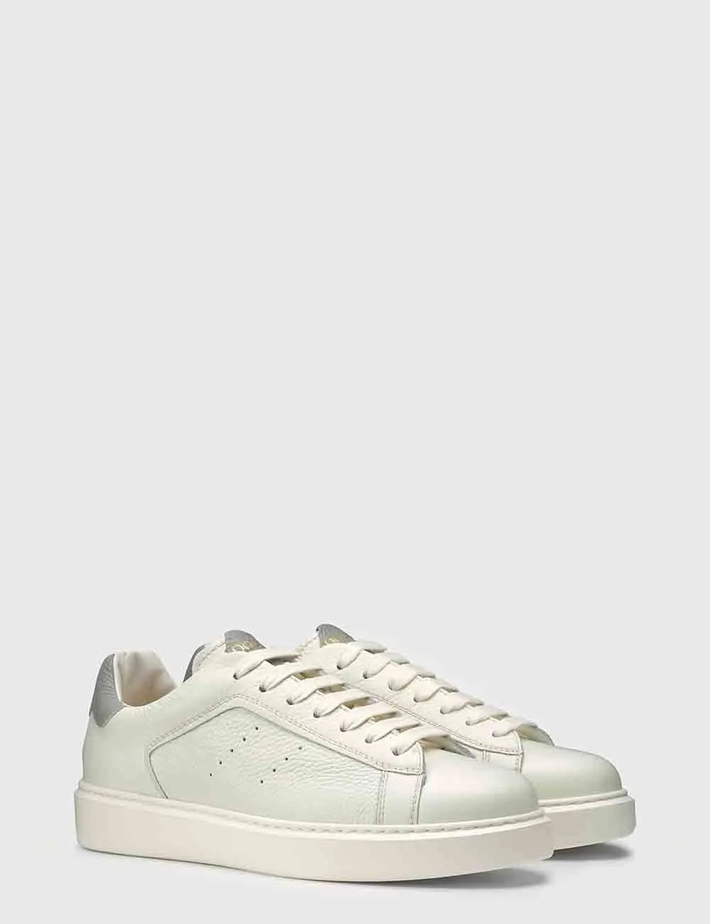 Doucal's     Sneaker In Pelle Bottalata Con Dettaglio Pelliccia Bianco