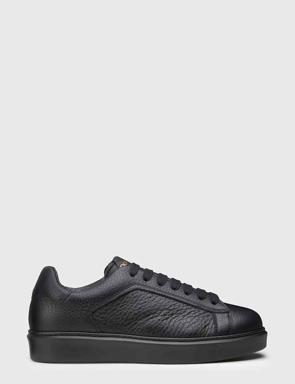 Doucal's     Sneaker In Pelle Bottalata Con Dettaglio Pelliccia Nero