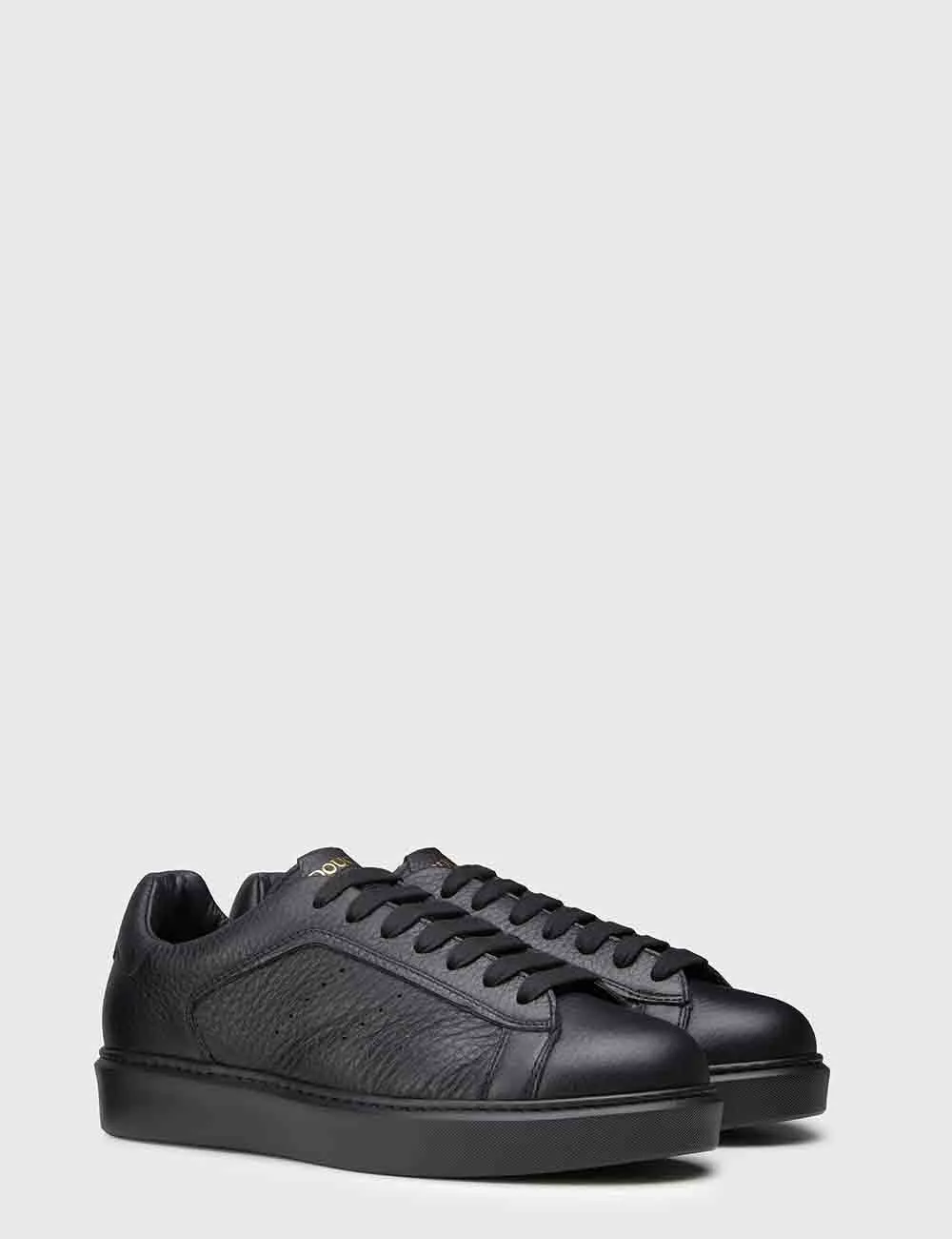 Doucal's     Sneaker In Pelle Bottalata Con Dettaglio Pelliccia Nero