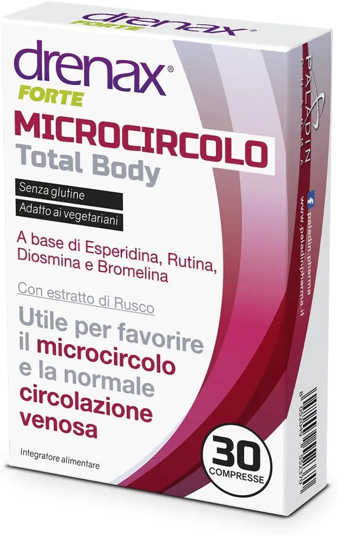 Drenax Forte Gambe Microcircolo Total Body, Rosa 03734 - 30 Compresse, 33g