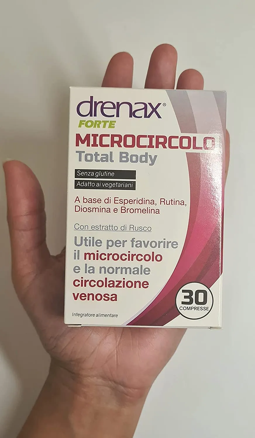 Drenax Forte Gambe Microcircolo Total Body, Rosa 03734 - 30 Compresse, 33g