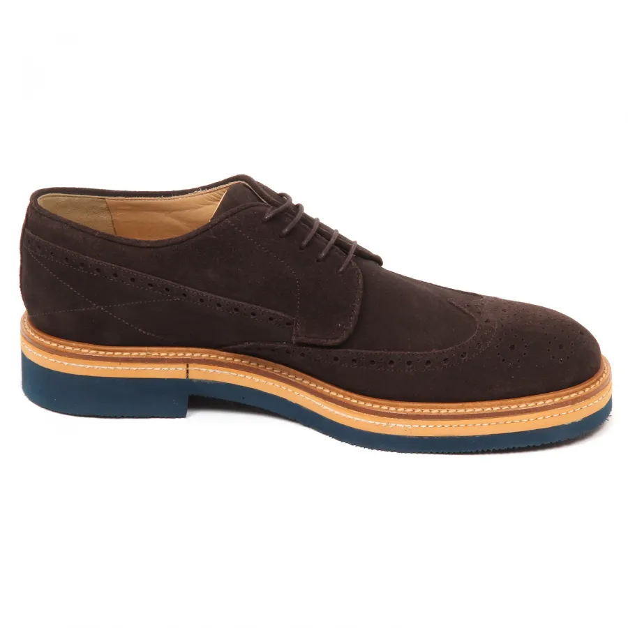 E4612 scarpa inglese uomo brown SAX scarpe suede shoe man