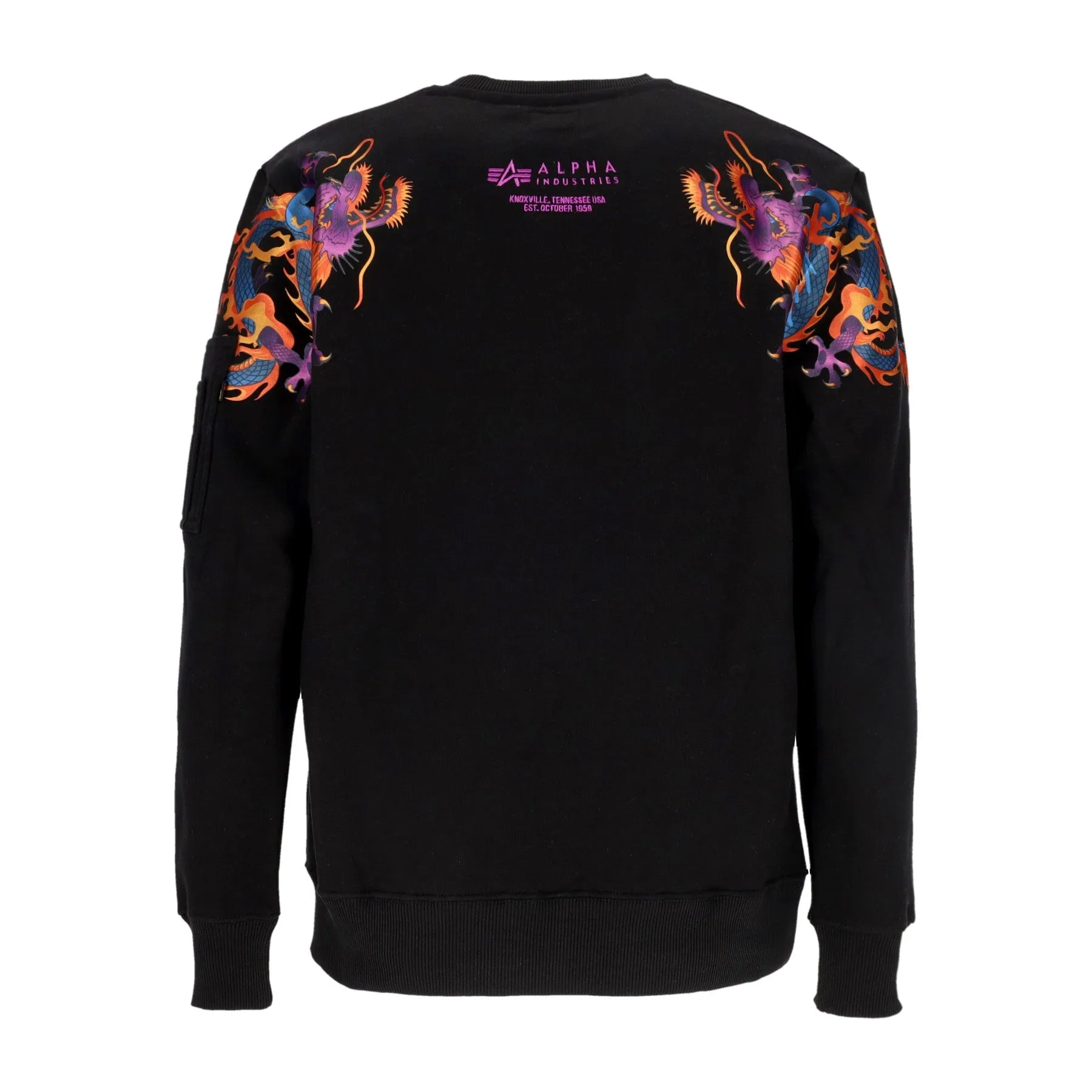 Felpa Girocollo Uomo Dragon Emb Sweater Black