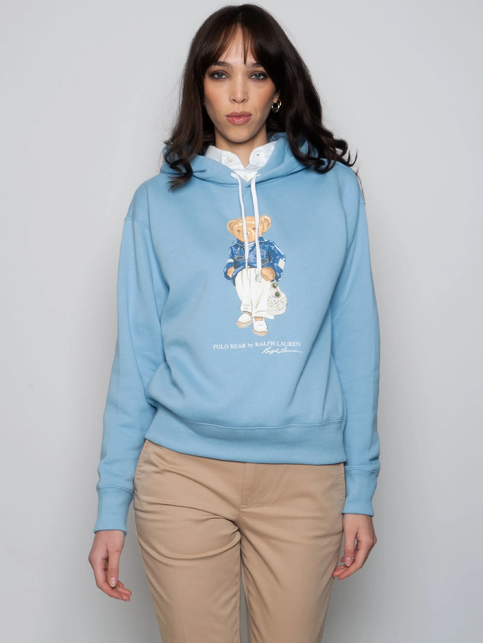 Felpa Polo Bear con Cappuccio Blu