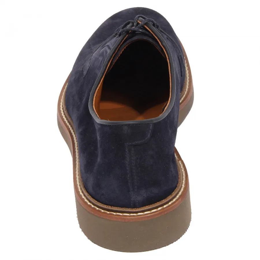 G5632 scarpa allacciata uomo DOUCAL'S blue suede shoes man