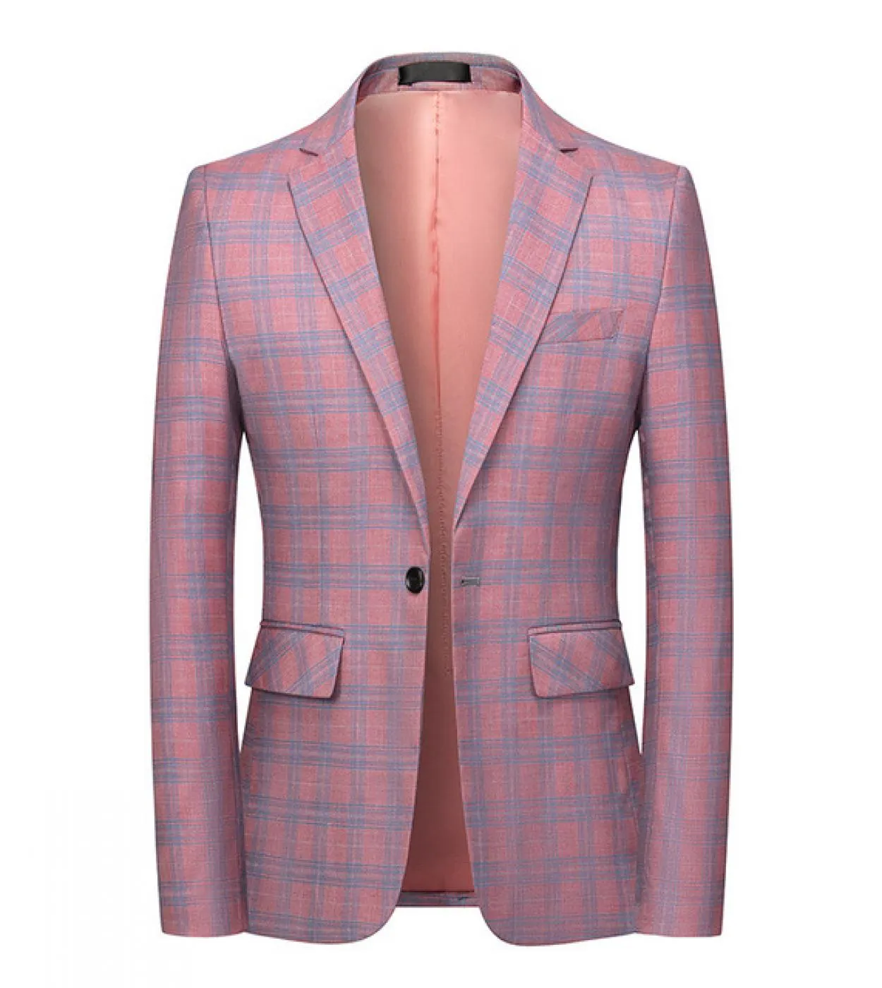 Giacca da giacca scozzese da uomo Blazer Giacca da costume Giacca da uomo scozzese blu di marca