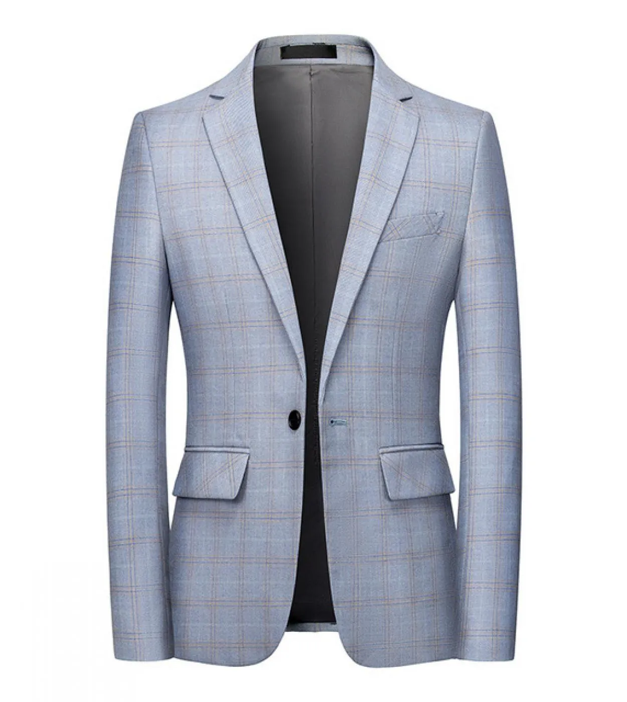 Giacca da giacca scozzese da uomo Blazer Giacca da costume Giacca da uomo scozzese blu di marca