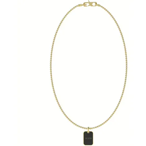 GUESS Collana in acciaio con targa gold Guess