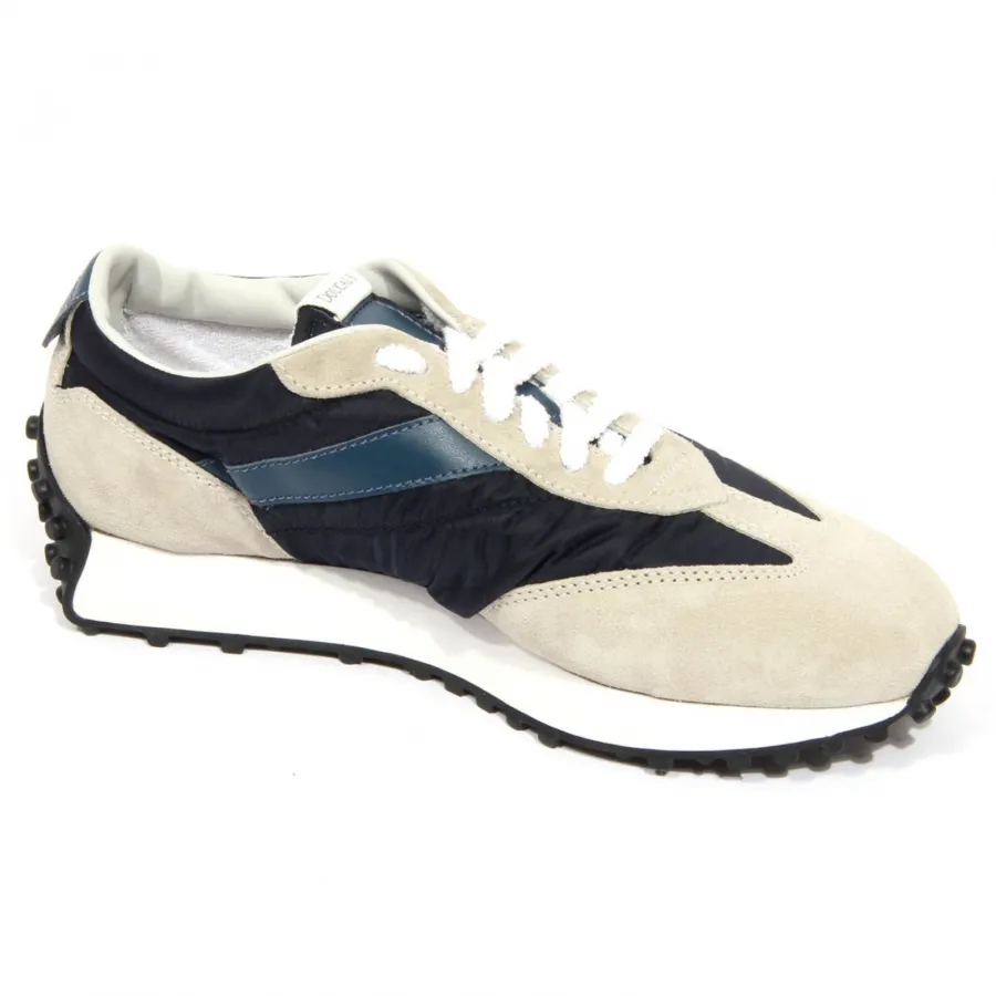 H1514 sneaker uomo DOUCAL'S man ARROPT suede/fabric shoe grey/blue