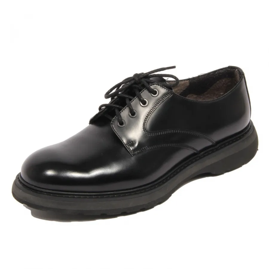 H2438 scarpa stringata uomo DOUCAL'S man HORSE derby shoes black