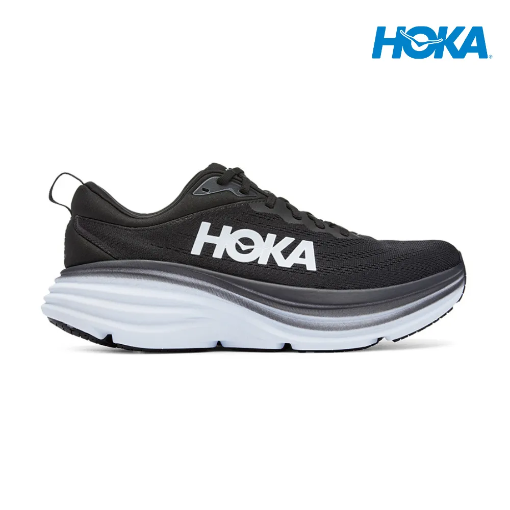 HOKA Men Bondi 8 Wide - Black / White