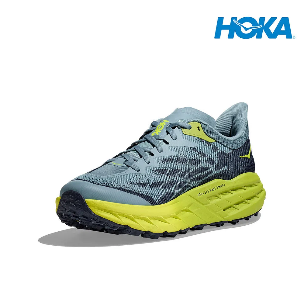 HOKA Men Speedgoat 5 Wide - Stone Blue / Dark Citron