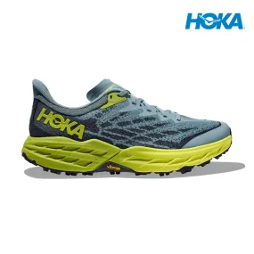 HOKA Men Speedgoat 5 Wide - Stone Blue / Dark Citron