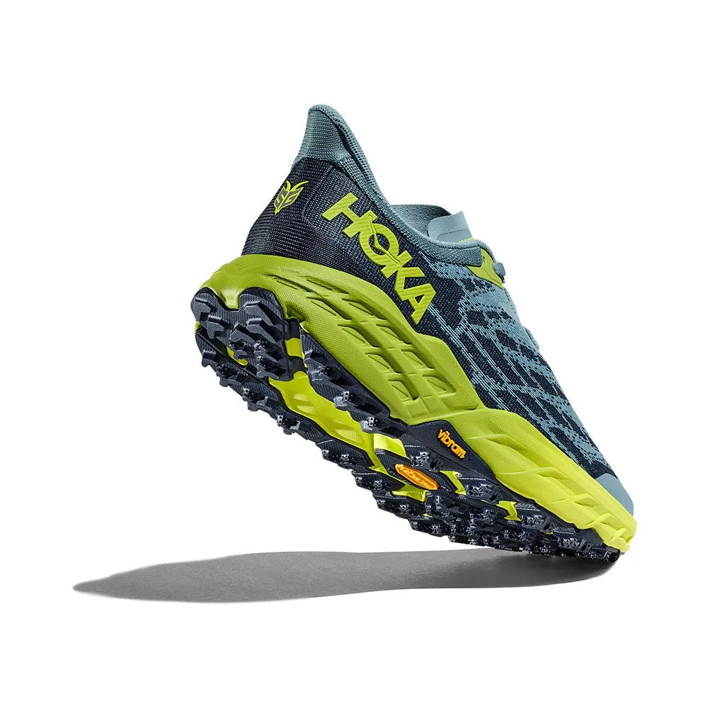 HOKA Men Speedgoat 5 Wide - Stone Blue / Dark Citron