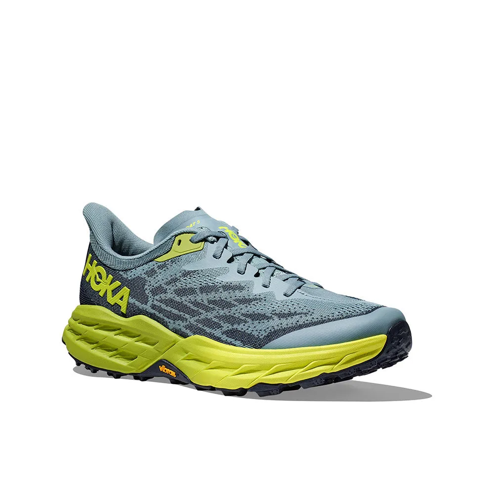 HOKA Men Speedgoat 5 Wide - Stone Blue / Dark Citron