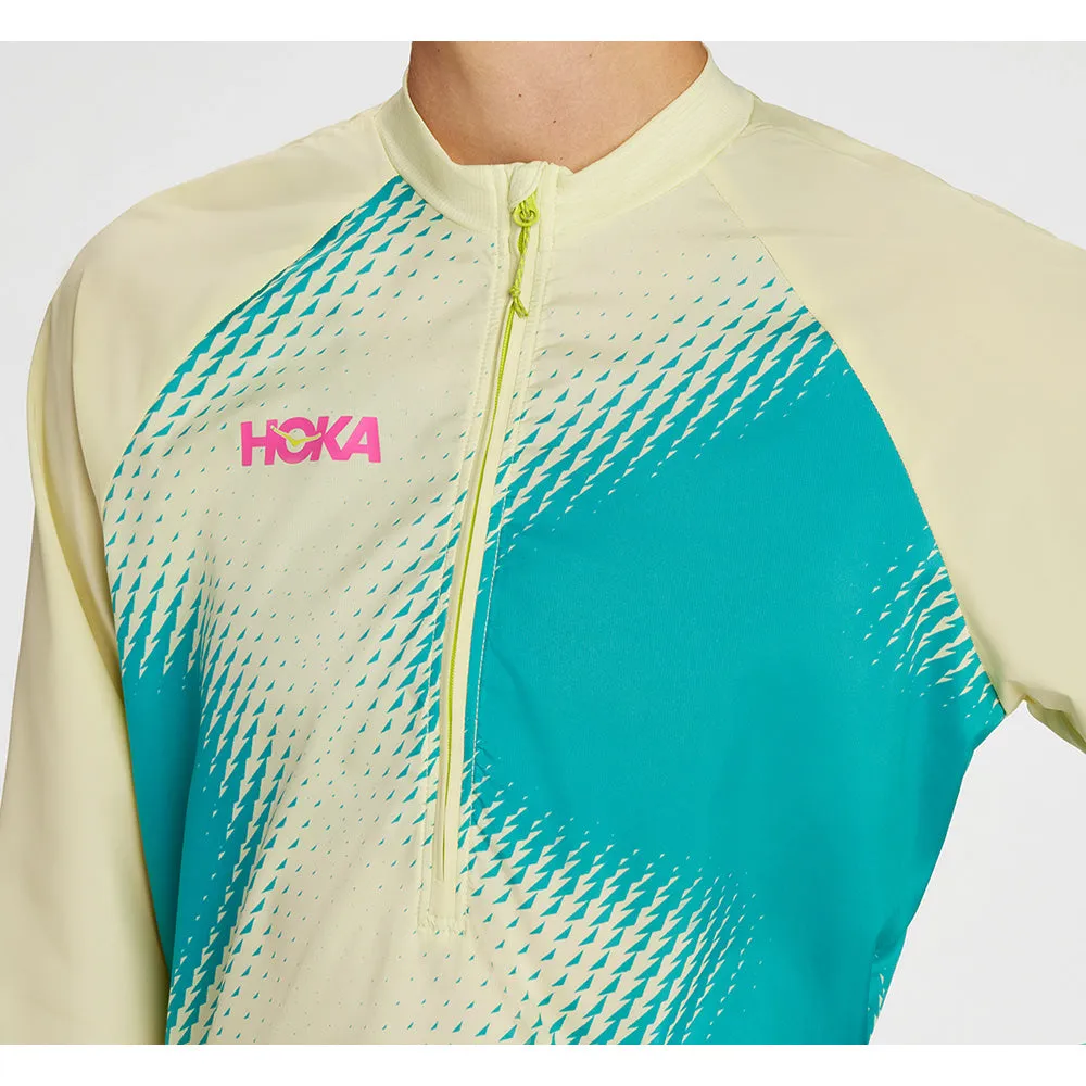 HOKA Women 1/2 Zip Wind Shell - Luminary Green