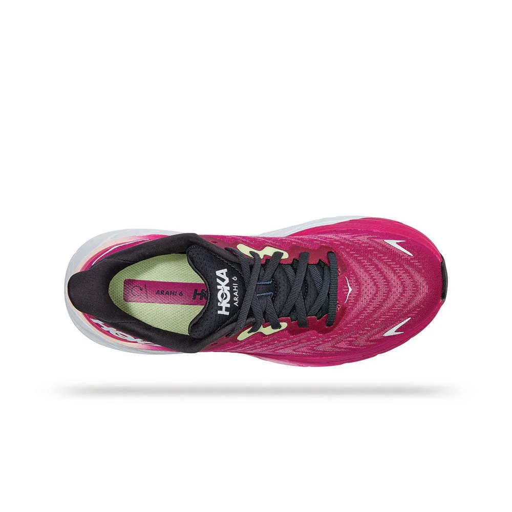 HOKA Women Arahi 6 Wide - Festival Fuchsia / Ibis Rose