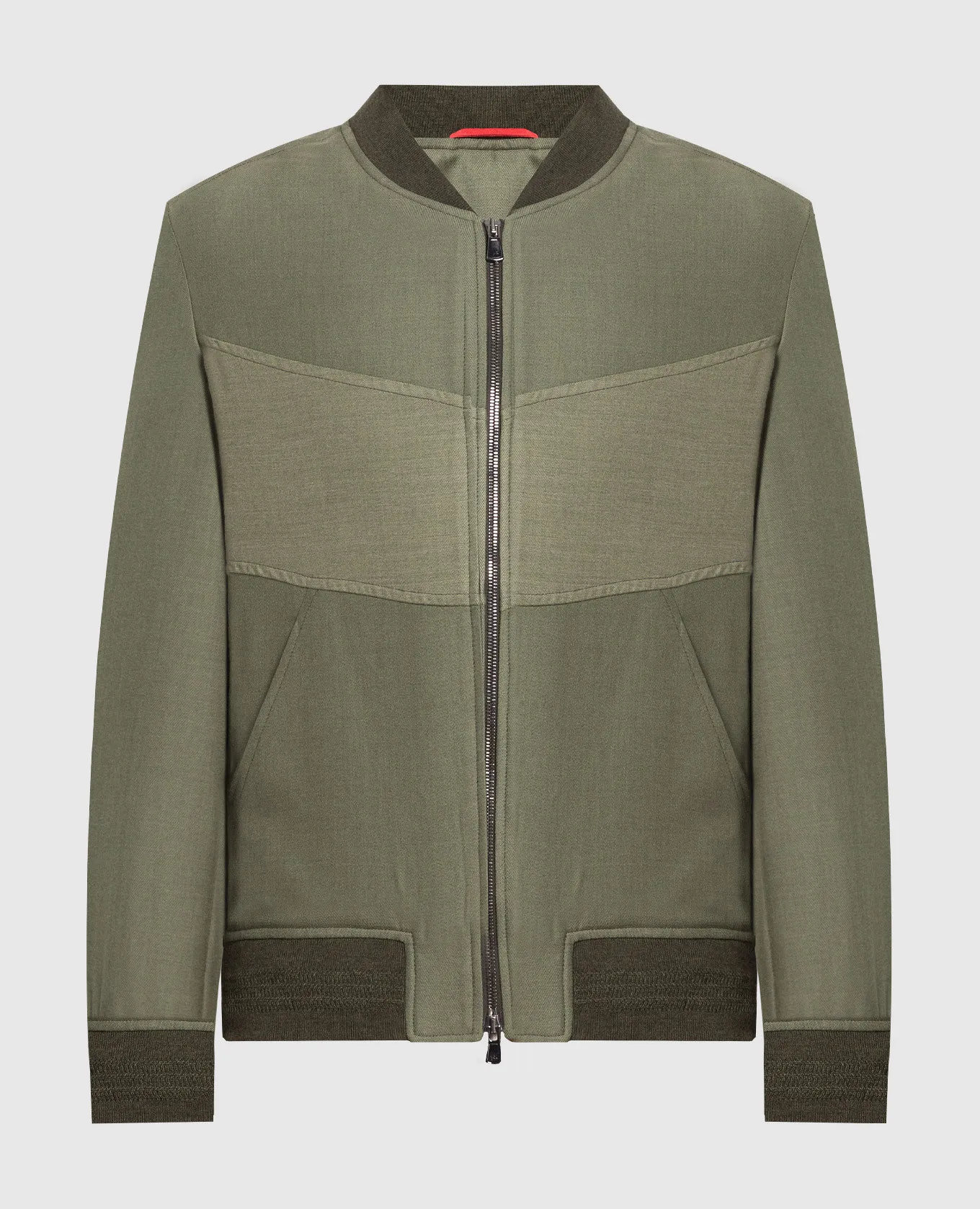 ISAIA Bomber verde in lana e cashmere SX718793950