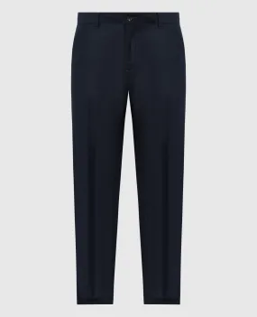 ISAIA Pantaloni blu in lana PNN02476400