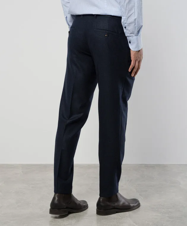 ISAIA Pantaloni blu in lana PNN02476400