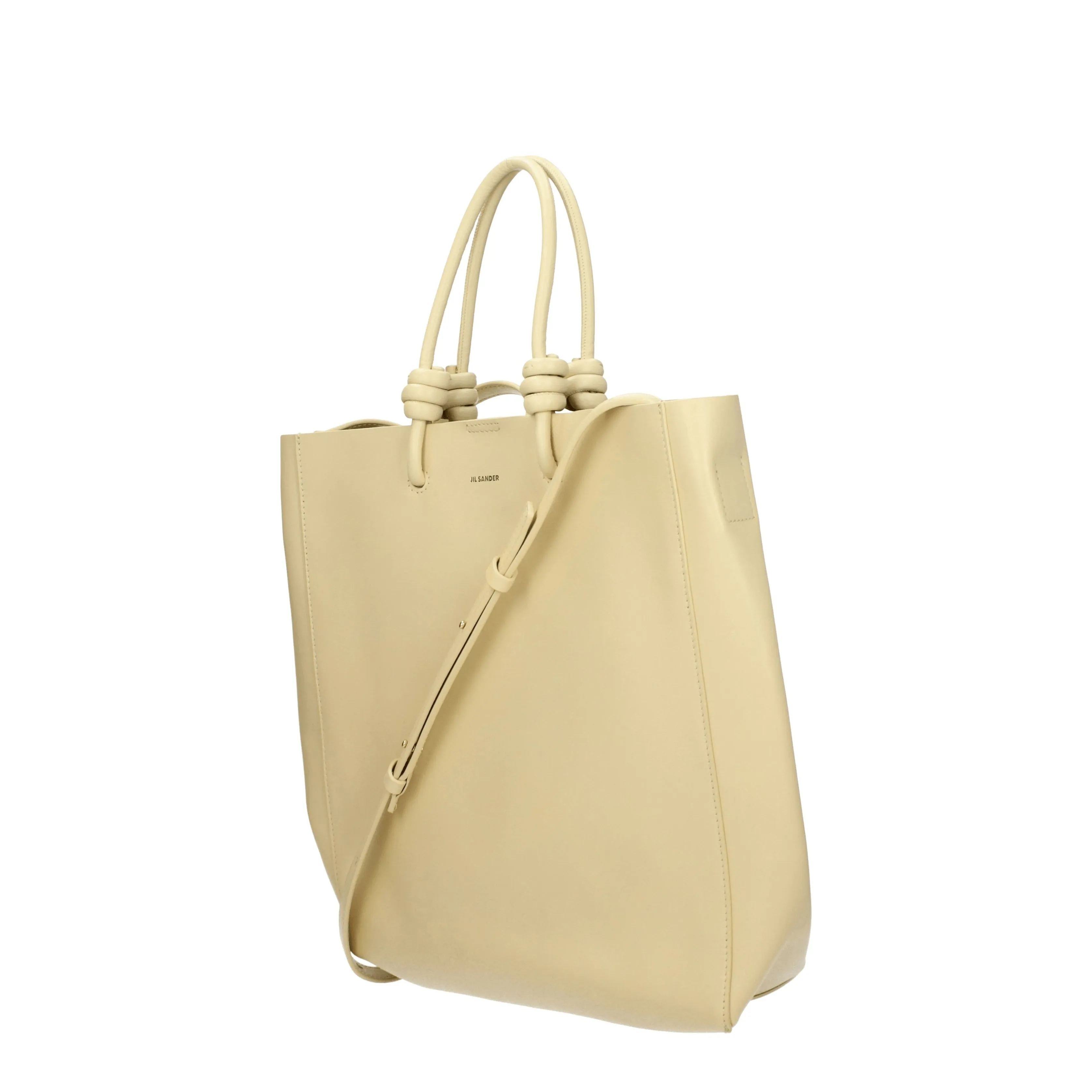 Jil Sander Borse a Mano Donna Pelle Beige/Silky Beige