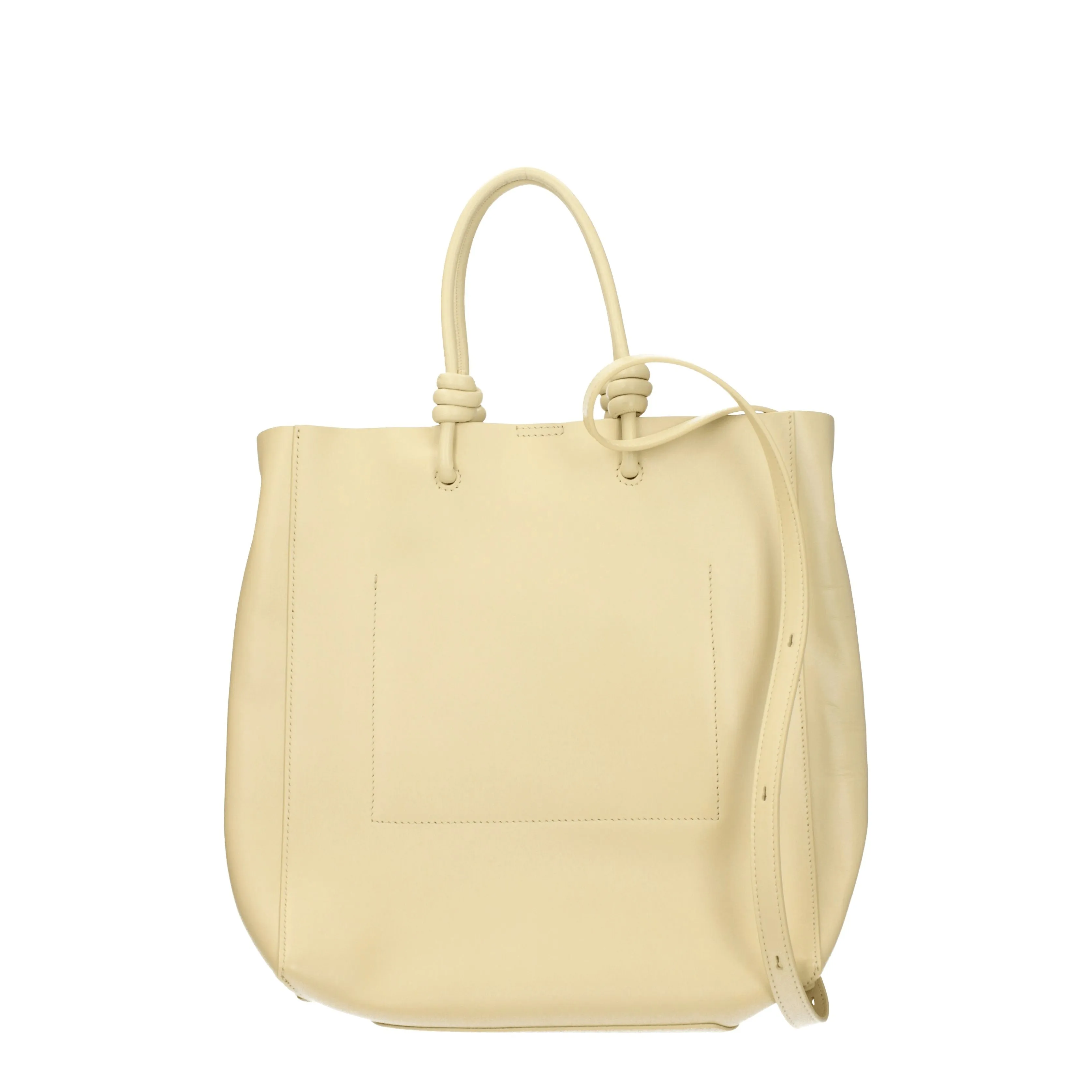 Jil Sander Borse a Mano Donna Pelle Beige/Silky Beige