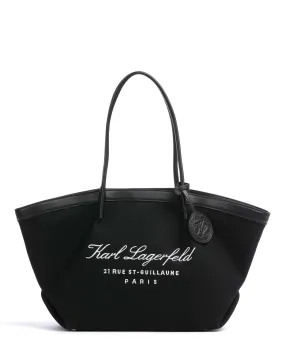  Karl Lagerfeld Hotel Karl Medium Borsa shopper cotone nero  