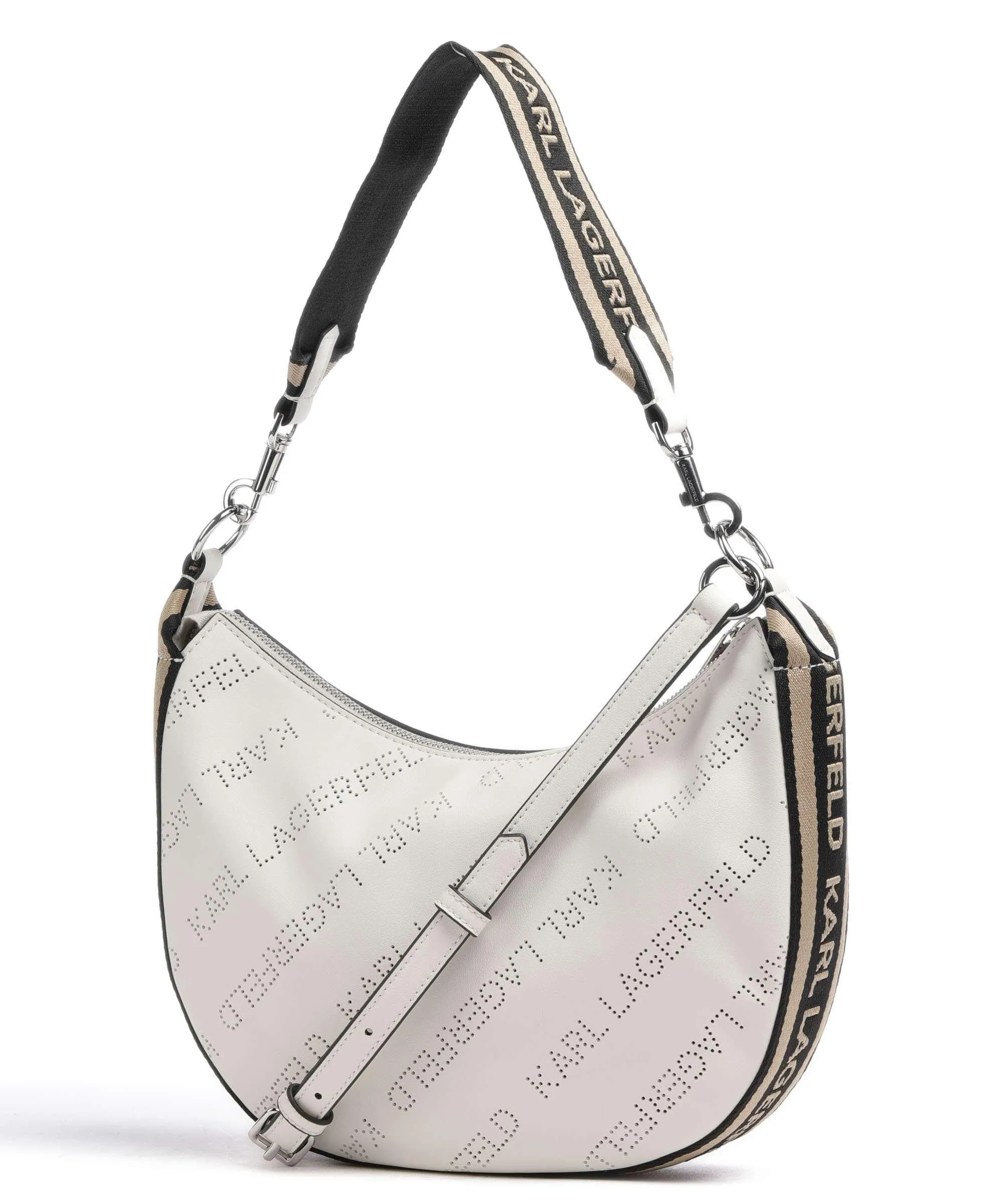  Karl Lagerfeld K/Moon Small Borsa hobo poliestere riciclato, poliuretano avorio  