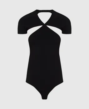 Khaite Body con cut-out a coste nere Vita 8570400K400