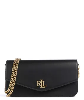  Lauren Ralph Lauren Sawyer Medium Borsa a spalla pelle di pecora nero  