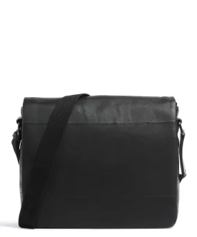  Leonhard Heyden Hamburg M Borsa a spalla 13″ pelle di vacchetta grana nero  