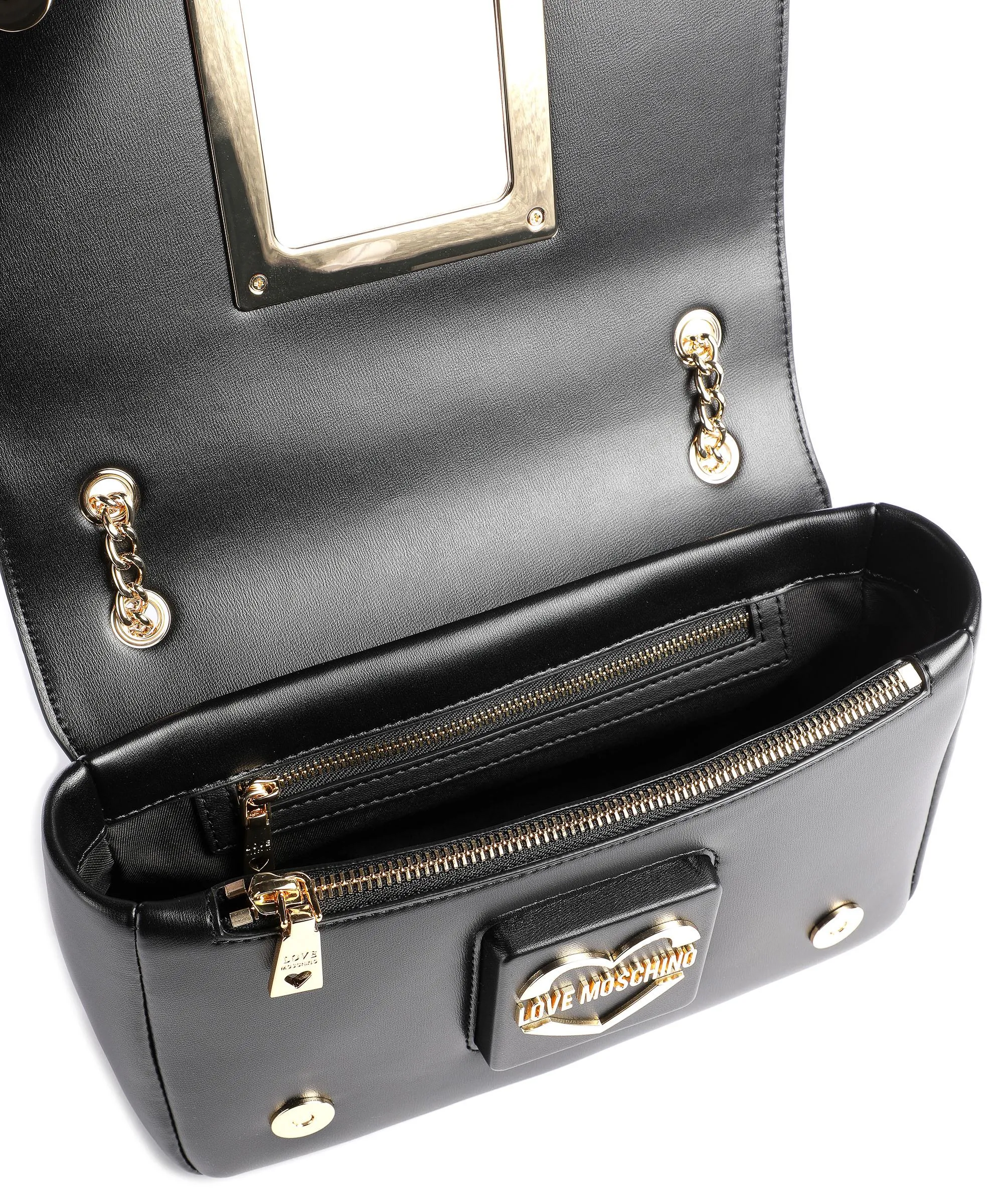  Love Moschino Big Lock Borsa a spalla pelle sintetica nero  