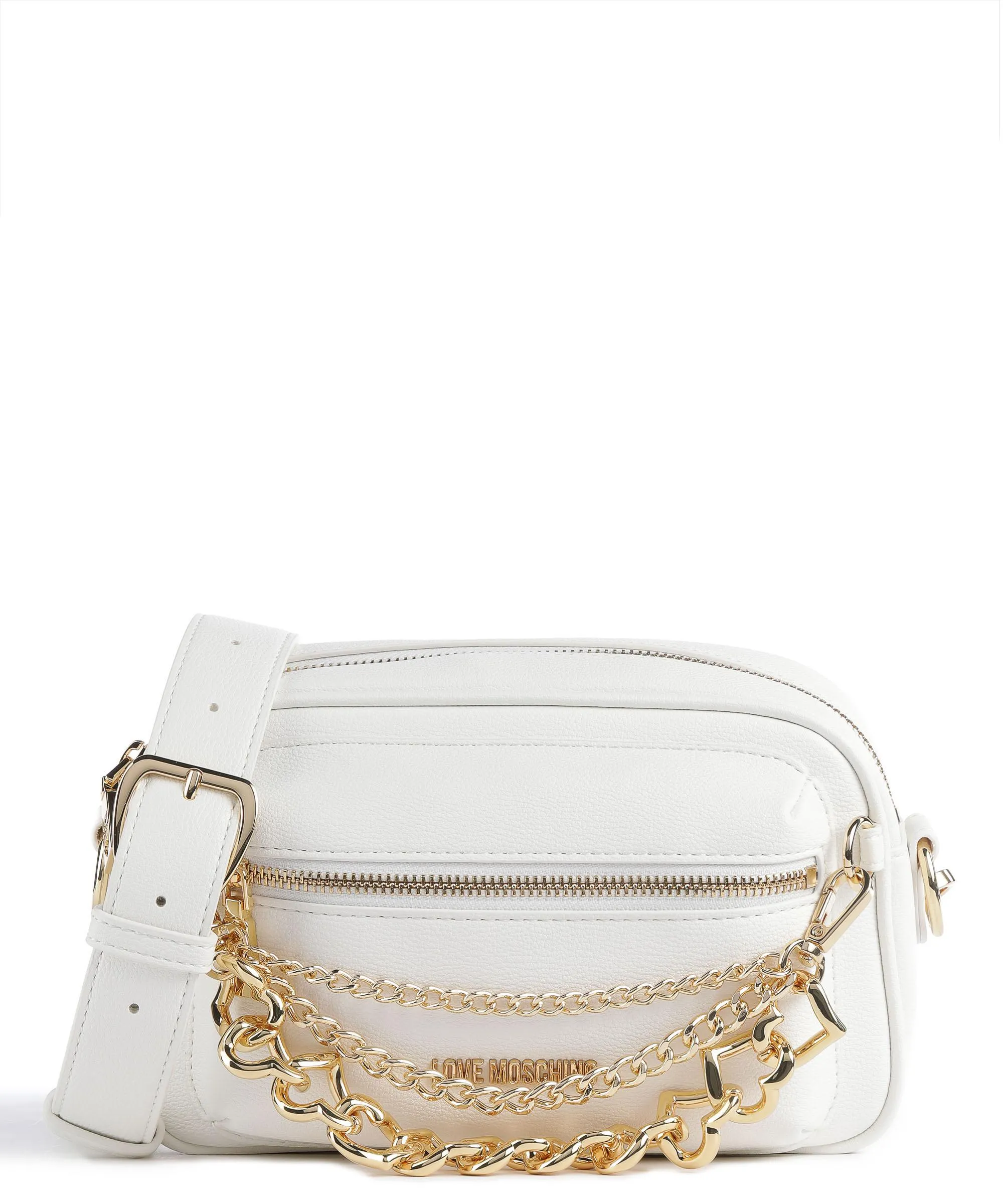  Love Moschino Charm Chains Borsa a tracolla pelle sintetica bianco  