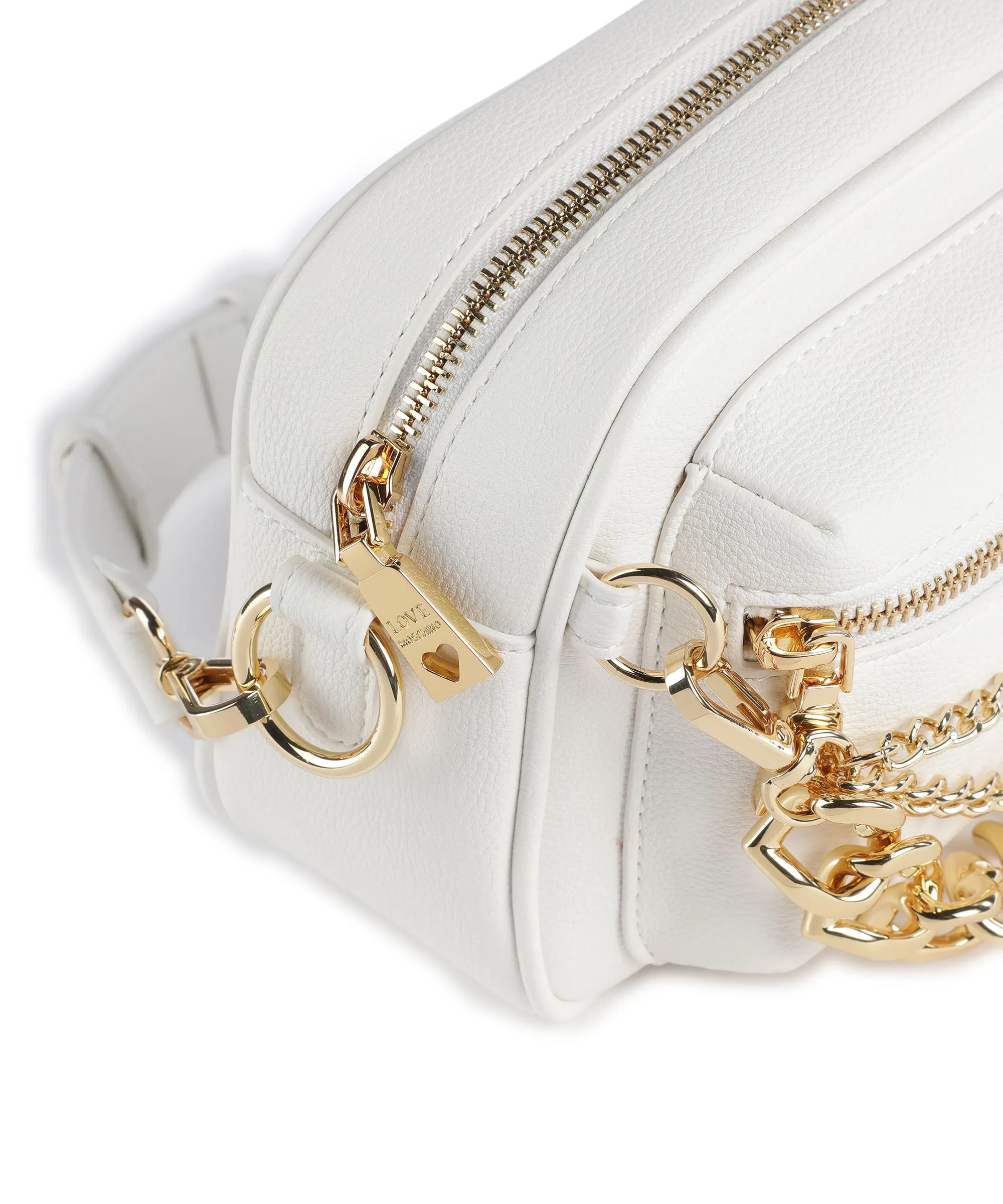  Love Moschino Charm Chains Borsa a tracolla pelle sintetica bianco  