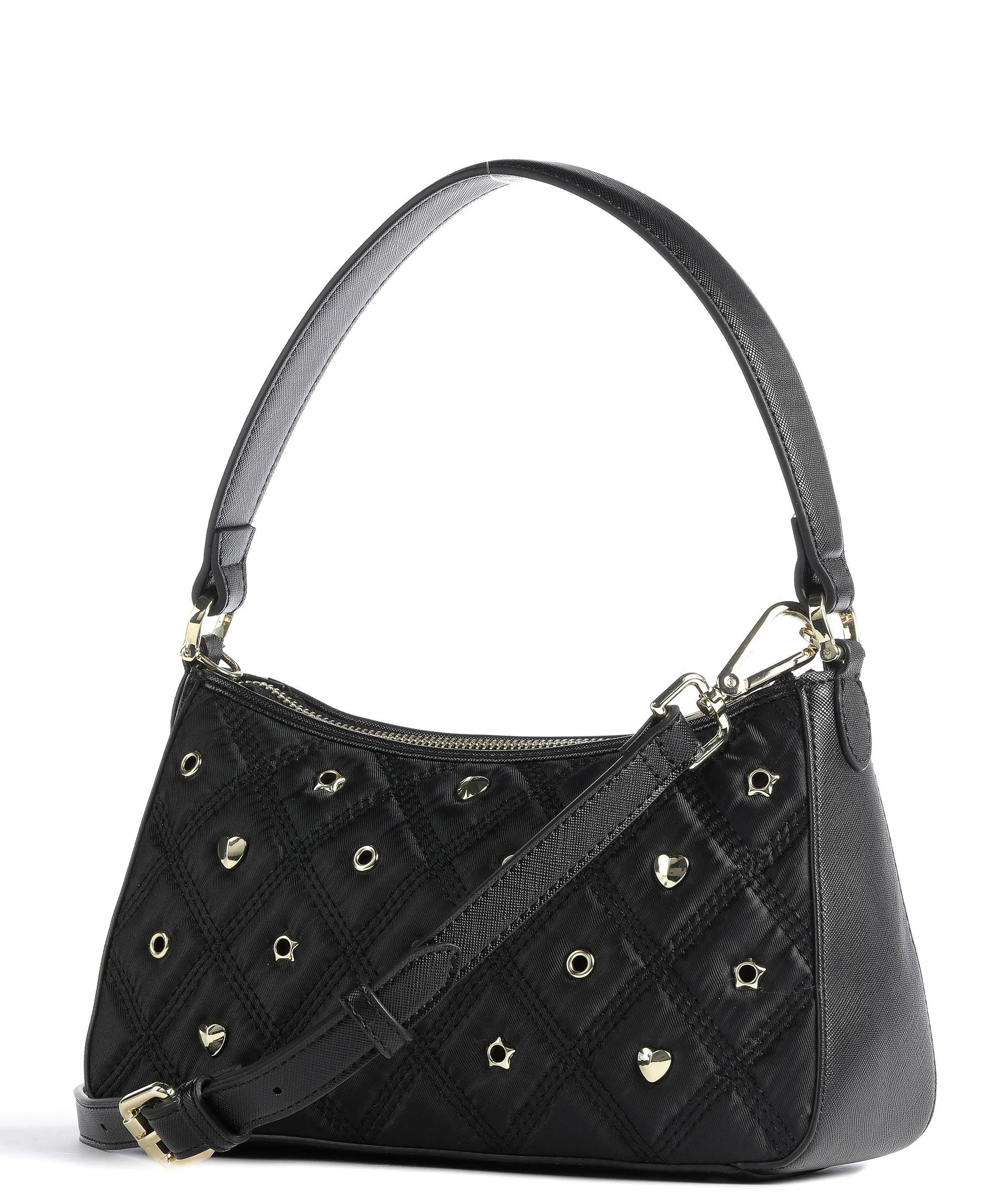  Love Moschino Eyelets Borsa a spalla poliestere, pelle sintetica nero  